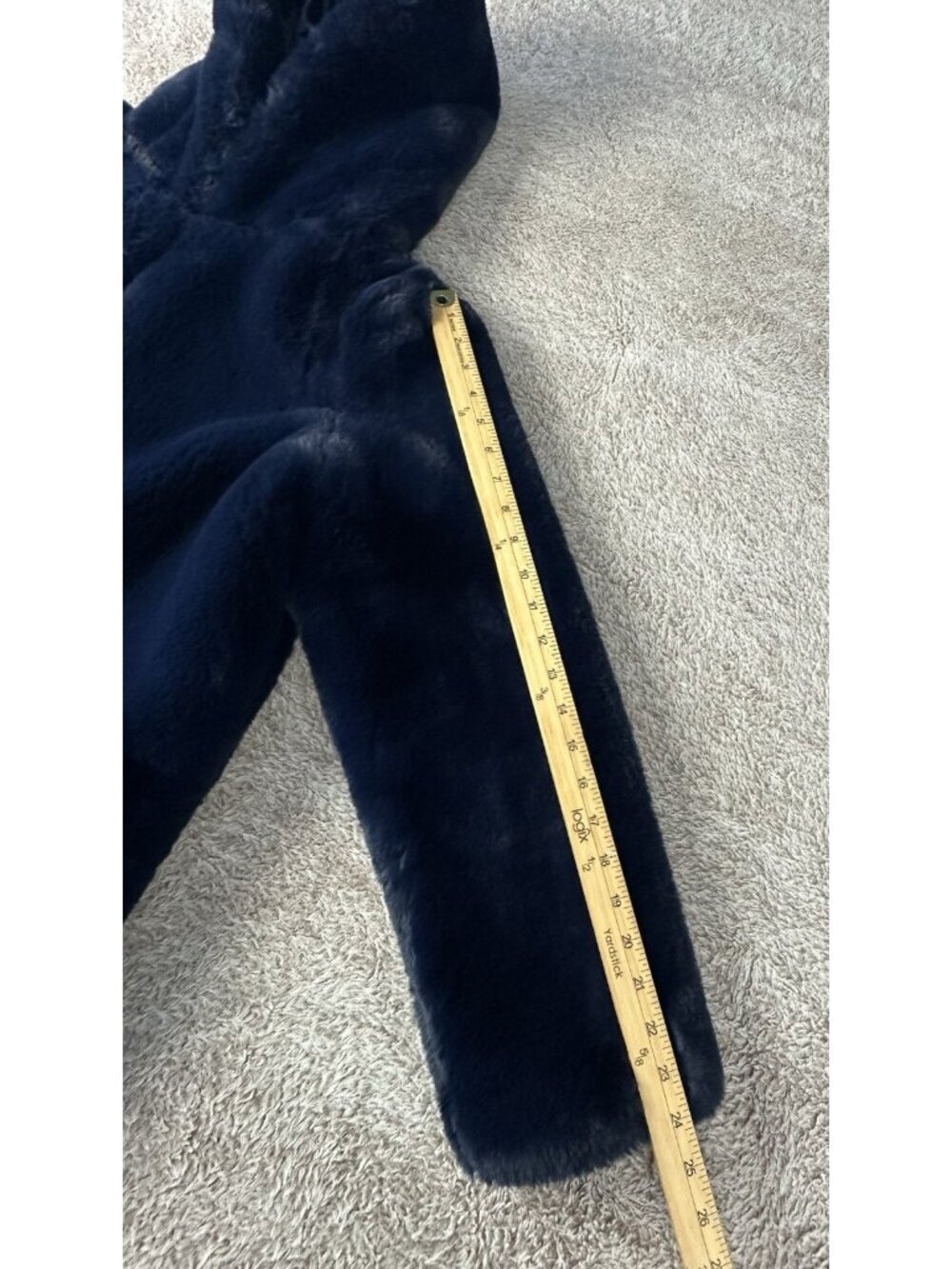 APPARIS Goldie Navy Blue Faux Fur Hooded Coat Jacket Size S Small Plush Winter - Picture 9 of 14